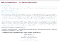 Alerta de la Agencia española del Medicamento sobre el MMS